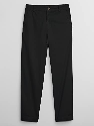 GAP Womens High Rise Girlfriend Khaki Pants, True Black, 14 US