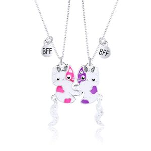 doyyca best friend necklace gifts magnetic matching friendship necklace for 2 girls bff sister (cat)