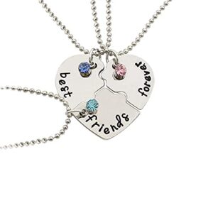 yallnasl friendship necklace for 3 best friends matching necklaces for bff puzzle piece necklace for best friend forever and ever necklace for bffs bestie birthday christmas gifts