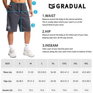 G Gradual Men's Basketball Shorts with Zipper Pockets Lightweight Quick Dry 11" Long Shorts for Men Athletic Gym(Green,L)