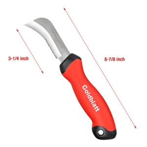 Goldblatt Linoleum Knife - Stainless Steel Roofing & Flooring Knife, Carpenter Knife, Linoleum Cutter with Soft-grip Handle, Hook Knife for Cutting Carpet, Cable Skinning, Wallpaper, Turf