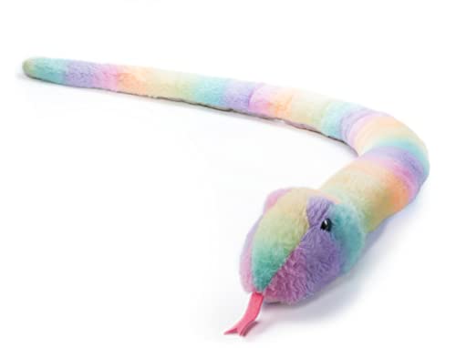 The Petting Zoo Snake Stuffed Animal Plushie, Ombrez Zoo Animals, Rainbow Snake Plush Toy 54 inches