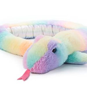 The Petting Zoo Snake Stuffed Animal Plushie, Ombrez Zoo Animals, Rainbow Snake Plush Toy 54 inches