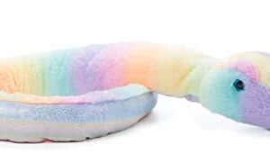 The Petting Zoo Snake Stuffed Animal Plushie, Ombrez Zoo Animals, Rainbow Snake Plush Toy 54 inches