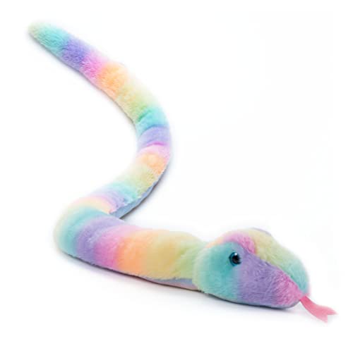 The Petting Zoo Snake Stuffed Animal Plushie, Ombrez Zoo Animals, Rainbow Snake Plush Toy 54 inches