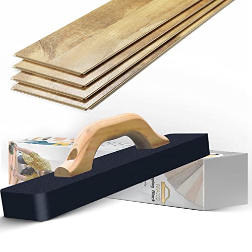 NAACOO Tapping Block, Flooring Tools - Heavy Big Tapping Block for Vinyl Plank Flooring with Big Wood Handle, Needn't Hammer - Knock 1-2 Times to Complete Flooring Installation(15-1/2inch)