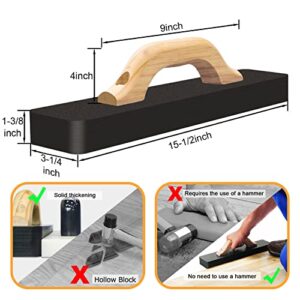 NAACOO Tapping Block, Flooring Tools - Heavy Big Tapping Block for Vinyl Plank Flooring with Big Wood Handle, Needn't Hammer - Knock 1-2 Times to Complete Flooring Installation(15-1/2inch)