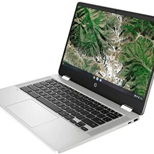 HP Newest Laptop X360 14a Chromebook 14in HD Touchscreen Intel Celeron 4GB DDR4 64GB eMMC WiFi Webcam Stereo Speakers Bluetooth 5 Chrome OS Silver Color (Renewed)