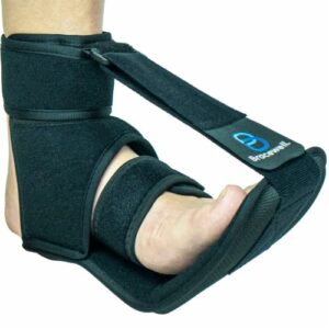 bracewell plantar fasciitis open night sock splint for morning pain relief - soft stretching brace boot stretcher replacement for heel pain (small)