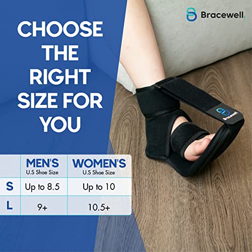 Bracewell Plantar Fasciitis Open Night Sock Splint for Morning Pain Relief - Soft Stretching Brace Boot Stretcher Replacement for Heel Pain (Small)