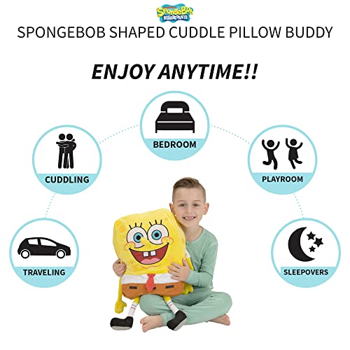 Spongebob Kids Bedding Super Soft Plush Cuddle Pillow Buddy, One Size, By Franco