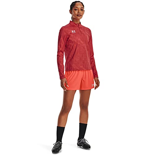 Under Armour Women's Standard Challenger Knit Shorts, (877) After Burn / / White, Small