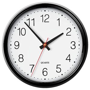wall clock, 12-inch silent non-ticking easy to read, quartz, battery operated, analog, for classroom, office, kitchen, bedroom,