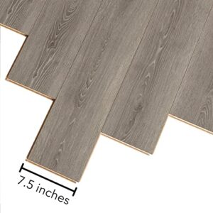 Mohawk Advance Waterproof Laminate Flooring, Seashore Oak Look, 12 mm T x 7.5 in. Wide x 47.25 in. Length, EIR Texture, Matte, (9 Planks), (22.09 sqft/case)