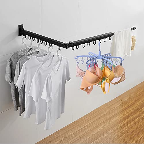 BONYCUST Foldable Drying Rack with 24 Clips for Drying Socks Lingerie Baby Clothes Drying Towels Rotatable Sock Drying Rack