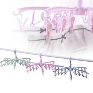 BONYCUST Foldable Drying Rack with 24 Clips for Drying Socks Lingerie Baby Clothes Drying Towels Rotatable Sock Drying Rack