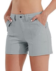 willit women's golf hiking shorts quick dry athletic casual summer shorts with pockets water resistant 4.5" gray 8
