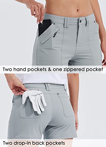 Willit Women's Golf Hiking Shorts Quick Dry Athletic Casual Summer Shorts with Pockets Water Resistant 4.5" Gray 8