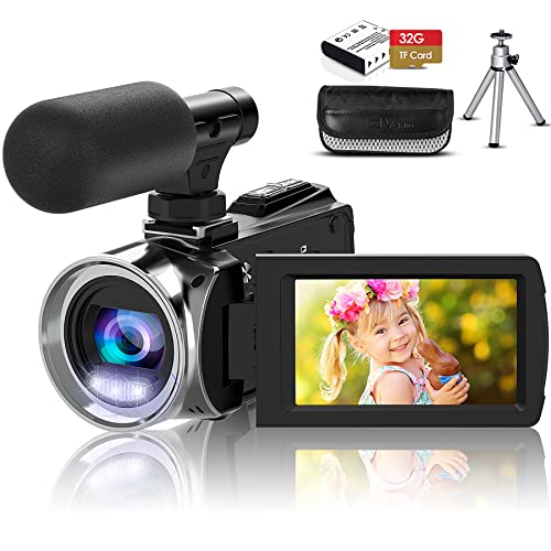 Hojocojo Video Camera Camcorder 4K 36.0 MP Vlogging Camera Recorder for YouTube 3.0 Inch IPS Screen 18X Digital Zoom Camcorders Camera with Batteries & Tripod