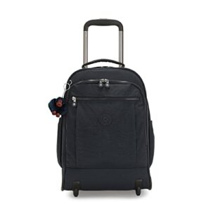 kipling women's gaze large rolling, durable, wheeled backpack with adjustable shoulder straps, nylon book bag, true blue tonal, 8.25" l x 17.25" h x 12.25" d