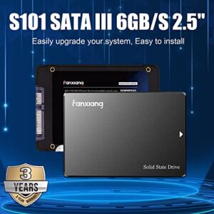 fanxiang S101 512GB SSD SATA III 6Gb/s 2.5" Internal Solid State Drive, Read Speed up to 550MB/sec, Compatible with Laptop and PC Desktops(Black)