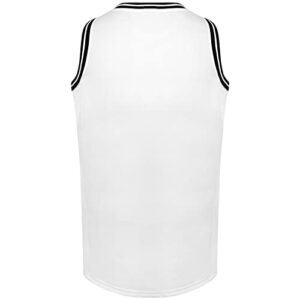 Phoneutrix Blank Basketball Jersey, Men's Mesh Athletic Reversible Sports Shirts S-3XL (Small, White)