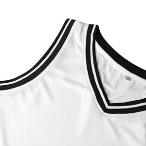 Phoneutrix Blank Basketball Jersey, Men's Mesh Athletic Reversible Sports Shirts S-3XL (Small, White)