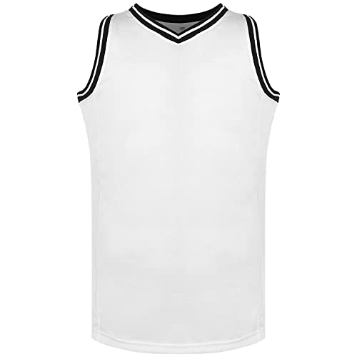 Phoneutrix Blank Basketball Jersey, Men's Mesh Athletic Reversible Sports Shirts S-3XL (Small, White)