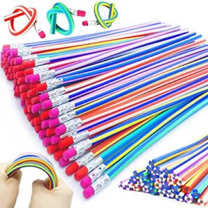 guuozzli 45 pack flexible soft pencil,7.1 inch magic bend pencils,soft novelty pencil with eraser for kids gift students school classroom supplies