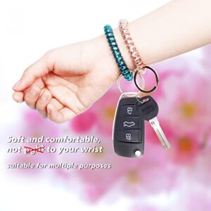 BIHRTC 6pcs Wrist Coil Keychain Car Key Holder Key Ring Bracelet Plastic Spiral Spring Flexible Stretchable Wrist Band Wristlet Key Chain Sauna Accessories for Sauna Gym Pool Outdoor Sports Activity