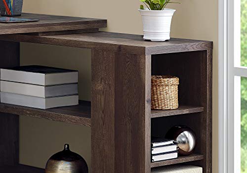 Monarch Specialties Computer Desk L-Shaped Corner Desk with Storage - Left or Right Facing - 60" L (Brown Reclaimed Wood Look) & I 7400 Filing Cabinet, 18.25" L x 17.75" W x 25.25" H, Brown