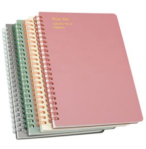 yansanido spiral notebook, 4 pcs 4 color a5 thick plastic hardcover 7mm college ruled paper 80 sheets (160 pages) journal for school and office supplies (4 pcs a5)