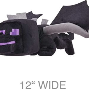 Mattel Minecraft Ender Dragon Plush Toy with Lights & Sounds, 12-Inch Soft Doll with Posable Wings, Video Game Character
