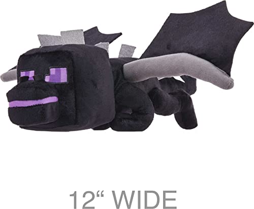 Mattel Minecraft Ender Dragon Plush Toy with Lights & Sounds, 12-Inch Soft Doll with Posable Wings, Video Game Character