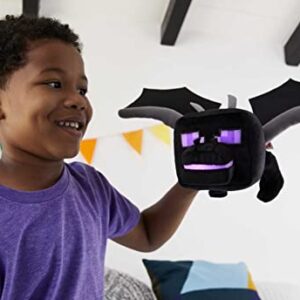 Mattel Minecraft Ender Dragon Plush Toy with Lights & Sounds, 12-Inch Soft Doll with Posable Wings, Video Game Character
