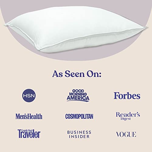 FluffCo. Down Alternative King Size Pillows | Luxury Hotel-Quality Cooling Pillow | Luxurious Breathable Microfiber Polyester Pillow | 300 Thread Count (King Size Soft - Pack of 1)