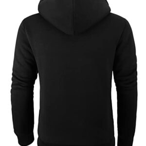 JACKETOWN Athletic Hoodies for Men Heavy Zip Up Sweatshirt Sherpa Fleece Jacket Winter Warmth Coat, 004Black, XL