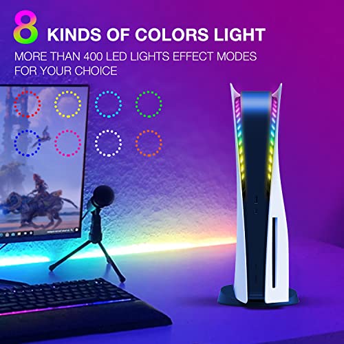 PS5 LED Light Strip, JUSPRO RGB Ring LED Lights Kit Accessories Compatible with Playstation 5 Console Digital Edition & Regular Edition (LED Light)