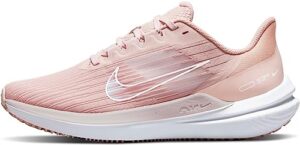 nike women's air winflo 9 running shoes, pink oxford/white/barely rose, 8