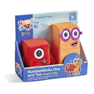 hand2mind numberblocks one and two playful pals, numberblocks plush, numberblocks toys, cute plushies, plush toys, cute stuffed animals, preschool toys, sensory toys, imaginative play toys