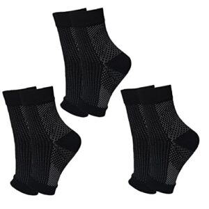 3pair plantar fasciitis support socks men women sleeves for weak ankles arches heels - pain relief night splint sock