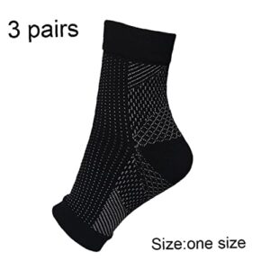 3pair Plantar Fasciitis Support Socks Men Women Sleeves for Weak Ankles Arches Heels - Pain Relief Night Splint Sock