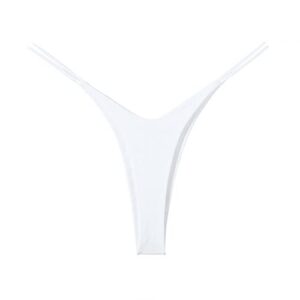 cotton g string thongs for women sexy seamless low waist panties high slit soft underwear(xs, white)