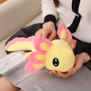 funnykitten 1 Pcs Kawaii Axolotl Plush Doll Toys, Soft Animal Stuffed Pillow Doll, Cute Soft Axolotl Gifts for Boys Girls (Yellow)