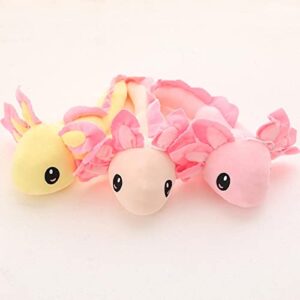 funnykitten 1 Pcs Kawaii Axolotl Plush Doll Toys, Soft Animal Stuffed Pillow Doll, Cute Soft Axolotl Gifts for Boys Girls (Yellow)