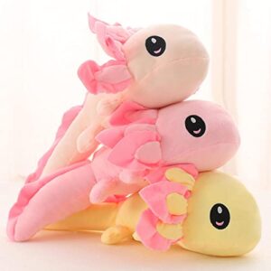 funnykitten 1 Pcs Kawaii Axolotl Plush Doll Toys, Soft Animal Stuffed Pillow Doll, Cute Soft Axolotl Gifts for Boys Girls (Yellow)