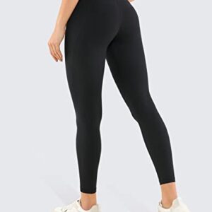 CRZ YOGA Womens Butterluxe Workout Leggings 25 Inches - High Waisted Gym Yoga Pants with Pockets Buttery Soft Black Medium