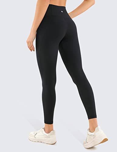 CRZ YOGA Womens Butterluxe Workout Leggings 25 Inches - High Waisted Gym Yoga Pants with Pockets Buttery Soft Black Medium