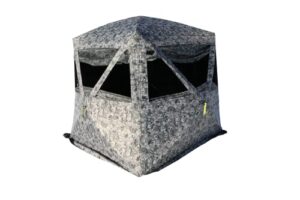 hawk mancave archery ground blind, 4 panoramic windows, see-through mesh, black out background, water resistant (hwk-fdgb)