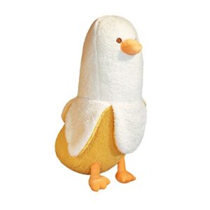 peach cat banana duck plush toy cute plushie hugging plush pillow duck stuffed animal for girls and boys white 27.5"